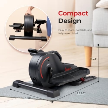 Sunny Health & Fitness Smart Under Desk Elliptical - Compact Cardio Solution
