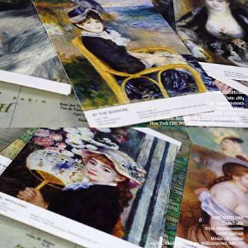 HOSTEESSCHOICE Beautiful Art Postcards set of 30 Pierre Auguste Renoir Post card variety pack Famous Painting Scenery,4 x 6 Inches