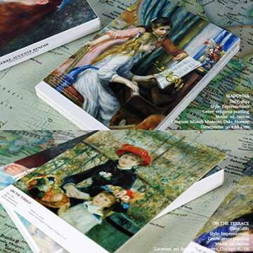 HOSTEESSCHOICE Beautiful Art Postcards set of 30 Pierre Auguste Renoir Post card variety pack Famous Painting Scenery,4 x 6 Inches