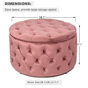 Stylish Homebeez Round Velvet Storage Ottoman