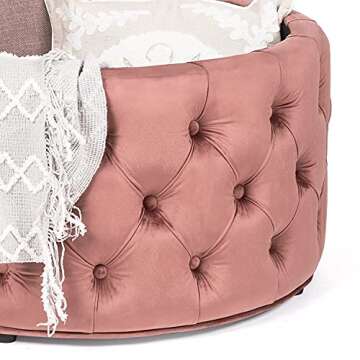 Stylish Homebeez Round Velvet Storage Ottoman