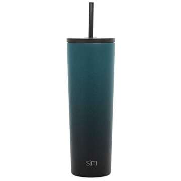 Simple Modern Insulated Tumbler with Lid and Straw | Iced Coffee Cup Reusable Stainless Steel Water ...