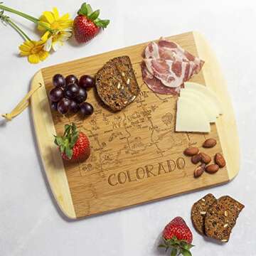 Totally Bamboo A Slice of Life Colorado State Serving and Cutting Board, 11" x 8.75"