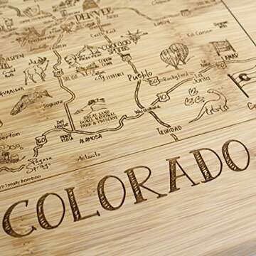 Totally Bamboo A Slice of Life Colorado State Serving and Cutting Board, 11" x 8.75"