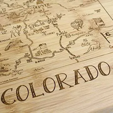Totally Bamboo A Slice of Life Colorado State Serving and Cutting Board, 11" x 8.75"