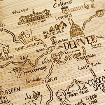 Totally Bamboo A Slice of Life Colorado State Serving and Cutting Board, 11" x 8.75"