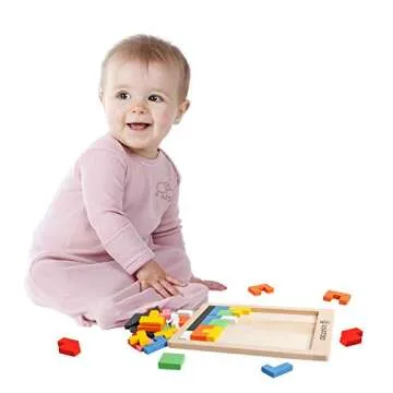 USATDD Colorful Wooden Tangram Puzzle for Kids 3-7