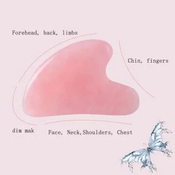 YAMHOHO Gua Sha Jade Stone Gua Sha Massage Tool, Guasha Tool for Face and Body Skin Massage. Tools for SPA Acupuncture, Pink Stone for Body Face Neck and Eye, Skin Care Gift for Woman (Pink)