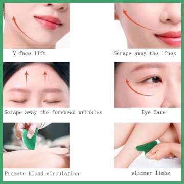 YAMHOHO Gua Sha Jade Stone Gua Sha Massage Tool, Guasha Tool for Face and Body Skin Massage. Tools for SPA Acupuncture, Pink Stone for Body Face Neck and Eye, Skin Care Gift for Woman (Pink)