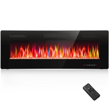 R.W.FLAME 50" Electric Fireplace - Stylish Heating Solution with Remote Control, Timer, and Adjustab...