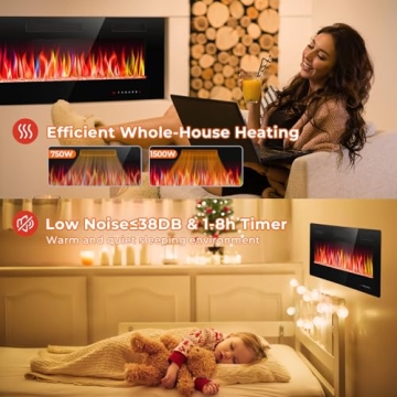 R.W.FLAME 50" Electric Fireplace with Remote Control