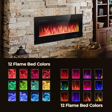 R.W.FLAME 50" Electric Fireplace with Remote Control