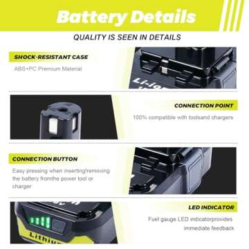 ULDERTRA 2-Pack 3.0Ah Batteries for Ryobi 18V Tools