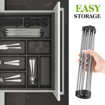 Roll Up Dish Drying Rack with Utensil Holders