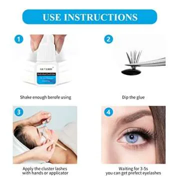 Individual Lash Glue 5ML Cluster Lash Glue Long Lasting Eyelash Glue for Self Application and GEMERRY Glue Rings for Eyelash Extensions 100PCS Glue Rings