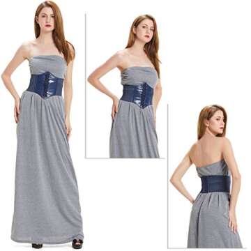 HANERDUN Lace-up Waspie Corset Belts for Women Elastic Waist Belt Tied Retro Wide Belt