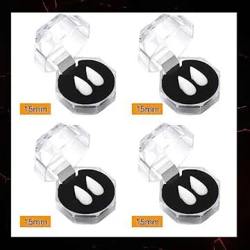 Zhanmai 4 Pairs Vampire Fangs Fake with Adhesive Halloween Cosplay Props White Horror False Teeth Pa...