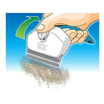 Eazee by Foolee Dog DeShedding Brush | Patented Dog Brush with NO Sharp Blades | Compatible with All Hair and Fur Types (Large, Red)