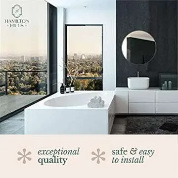 Hamilton Hills 24 inch Large Gold Round Mirror Brushed Metal Framed | Contemporary Classic Deep Set Design | Wall Mount Circle Mirror for Home Decor | Round Vanity Mirror for Bathroom and Bedroom