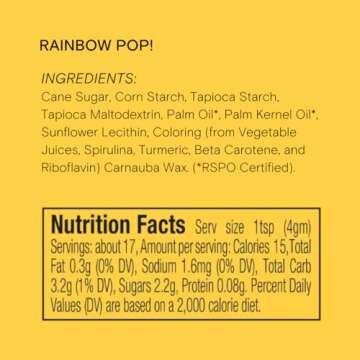 Rainbow Pop! Natural Nonpareil Sprinkles by Supernatural, No Artificial Dyes, Soy Free, Gluten Free, Vegan, 1LB