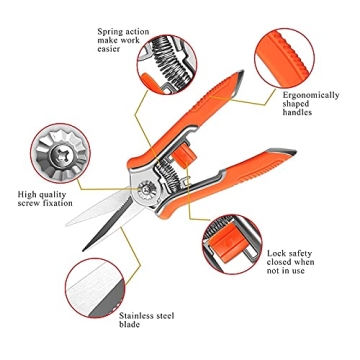 Flora Guard 6.5 Inch Pruning Shears for Gardening Enthusiasts