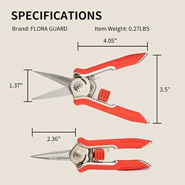 Flora Guard 6.5 Inch Pruning Shears for Gardening Enthusiasts