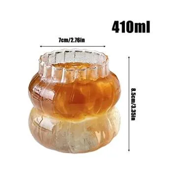 MANMAOHE Ribbed Glass Cups Set - Vintage Drinking Glasses