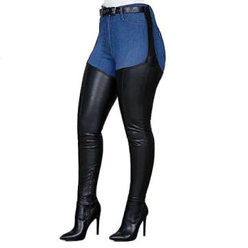 VIMISAOI Womens Thigh High Boots High Stiletto Heel Zipper PU Over the Knee High Lady's Boots