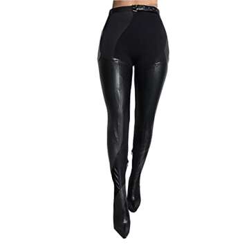 VIMISAOI Womens Thigh High Boots High Stiletto Heel Zipper PU Over the Knee High Lady's Boots