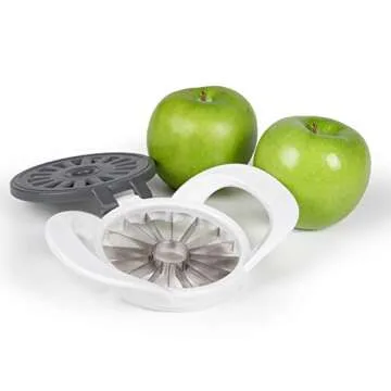 PrepWorks by Progressive Dishwasher Safe 16-Slice Thin Apple Slicer and Corer with Attached Safety Cover