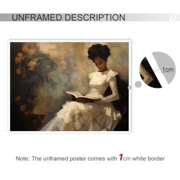 XMQQLL Vintage Female Portrait Reading A Book Poster, Famous Oil Painting Canvas Wall Art, Antique A...