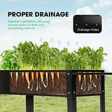 VIVOSUN Mobile Raised Garden Bed with Wheels and Storage