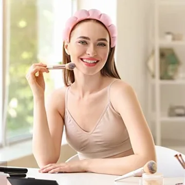 Sponge Spa Headband and Wrist Washband Set in Pink