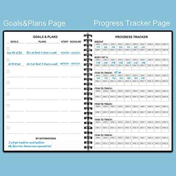 Fitness Planner for Women & Men - A5 Workout Log Book/Exercise Workout Log to Track Weight Loss, GYM, Bodybuilding Progress - Daily Health & Wellness Workout Journals, 5.8X8.25 In Workout Book