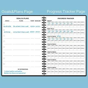 Fitness Planner for Women & Men - A5 Workout Log Book/Exercise Workout Log to Track Weight Loss, GYM, Bodybuilding Progress - Daily Health & Wellness Workout Journals, 5.8X8.25 In Workout Book