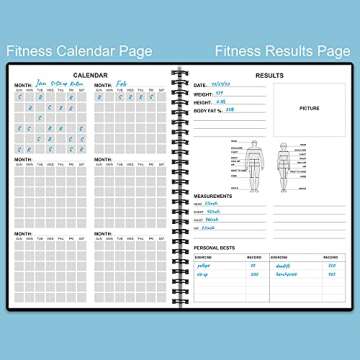 Fitness Planner for Women & Men - A5 Workout Log Book/Exercise Workout Log to Track Weight Loss, GYM, Bodybuilding Progress - Daily Health & Wellness Workout Journals, 5.8X8.25 In Workout Book