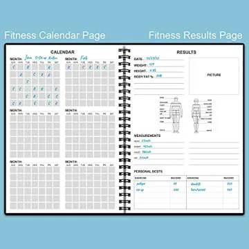 Fitness Planner for Women & Men - A5 Workout Log Book/Exercise Workout Log to Track Weight Loss, GYM, Bodybuilding Progress - Daily Health & Wellness Workout Journals, 5.8X8.25 In Workout Book