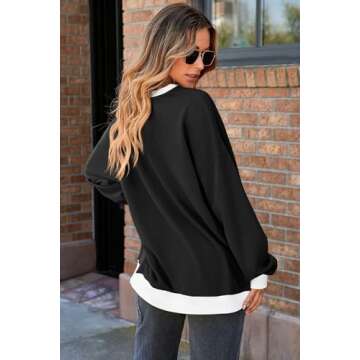 AlvaQ Women's Colorblock Sweatshirt for Fall 2024