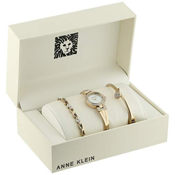 Anne Klein Women's Crystal Bangle Watch & Bracelet Set