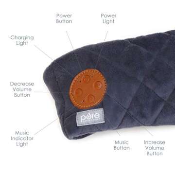 Pure Enrichment Wave Sound Therapy Eye Mask - Rechargeable Bluetooth Speakers, Light Blocking Design, Soft Micromink Fabric, 3 White Noise Sounds, and Adjustable Closure - Ideal for Travel