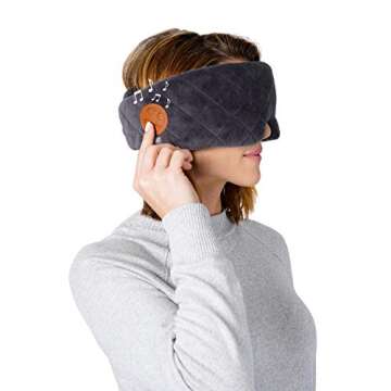 Pure Enrichment Wave Sound Therapy Eye Mask - Rechargeable Bluetooth Speakers, Light Blocking Design, Soft Micromink Fabric, 3 White Noise Sounds, and Adjustable Closure - Ideal for Travel