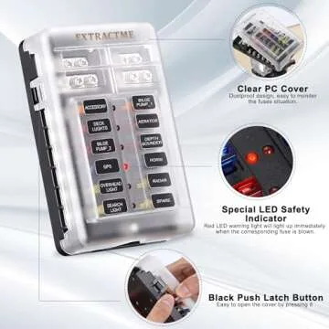 EXTRACTME 12 Way Blade Fuse Block for Auto and Marine