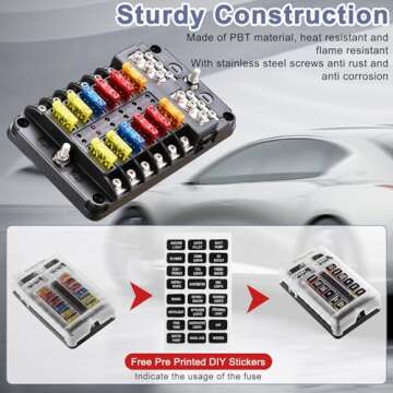 EXTRACTME 12 Way Blade Fuse Block for Auto and Marine