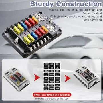 EXTRACTME 12 Way Blade Fuse Block for Auto and Marine