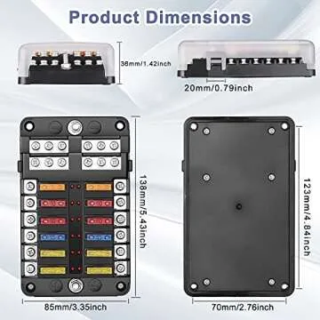 EXTRACTME 12 Way Blade Fuse Block for Auto and Marine
