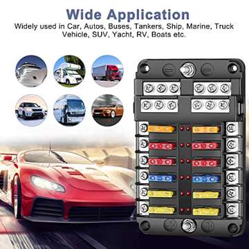 EXTRACTME 12 Way Blade Fuse Block for Auto and Marine