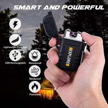 LbFun Waterproof Electric Lighter for Camping and More