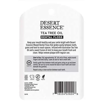 Desert Essence Tea Tree Oil Dental Floss - 50 Yards Naturally Waxed