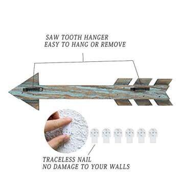 YXMYH Wood Arrows Decor, Blue Wood Arrow Sign Wall Decor - Decorative Farmhouse Home Wall Hanging Decor, 3 Pack