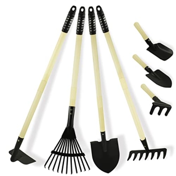 POMIKU Kids Garden Tools - 7 Piece Set for Ages 3+